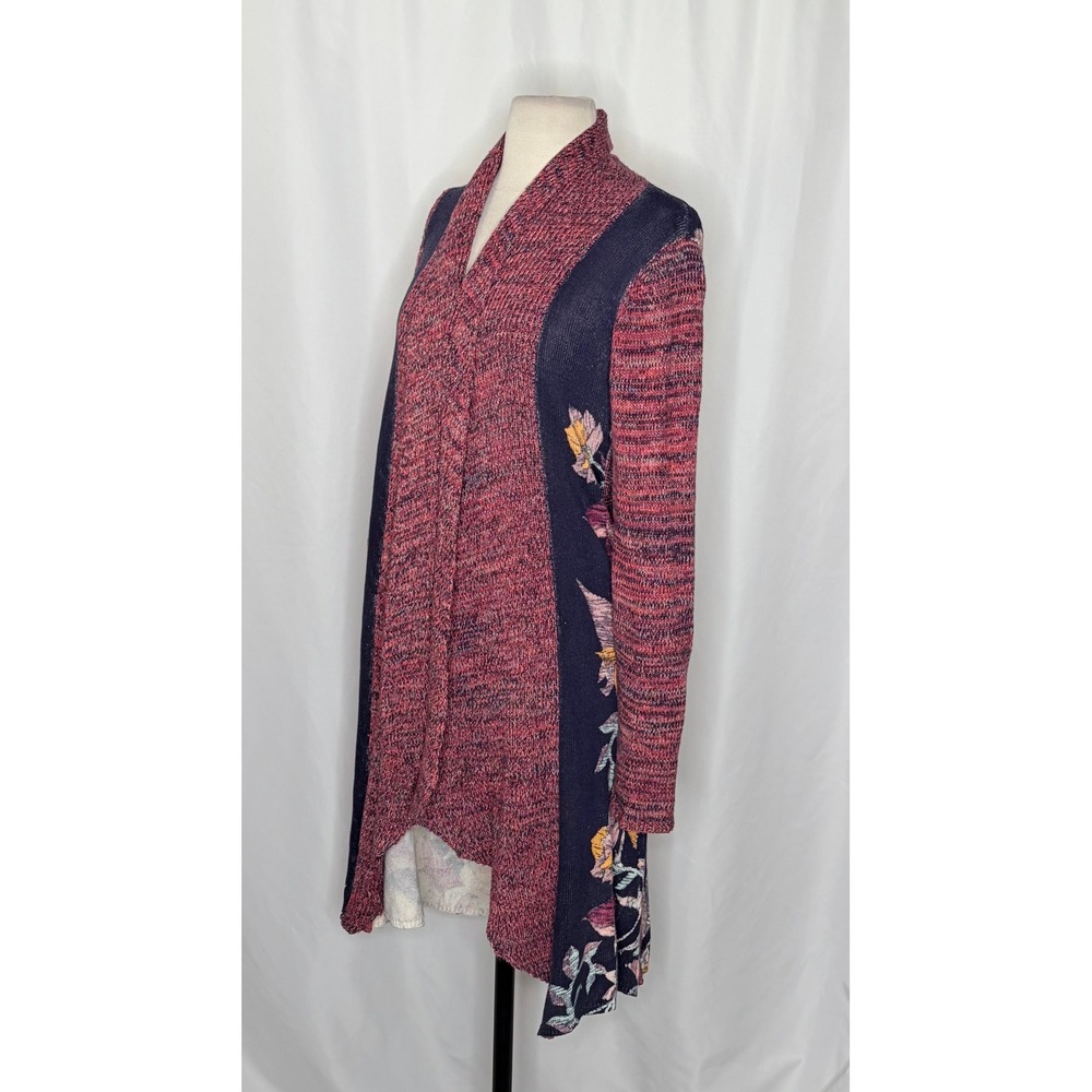 Anthropologie MOTH Old City Long Cardigan Sweater Marled Floral Knit Medium - Picture 6 of 14